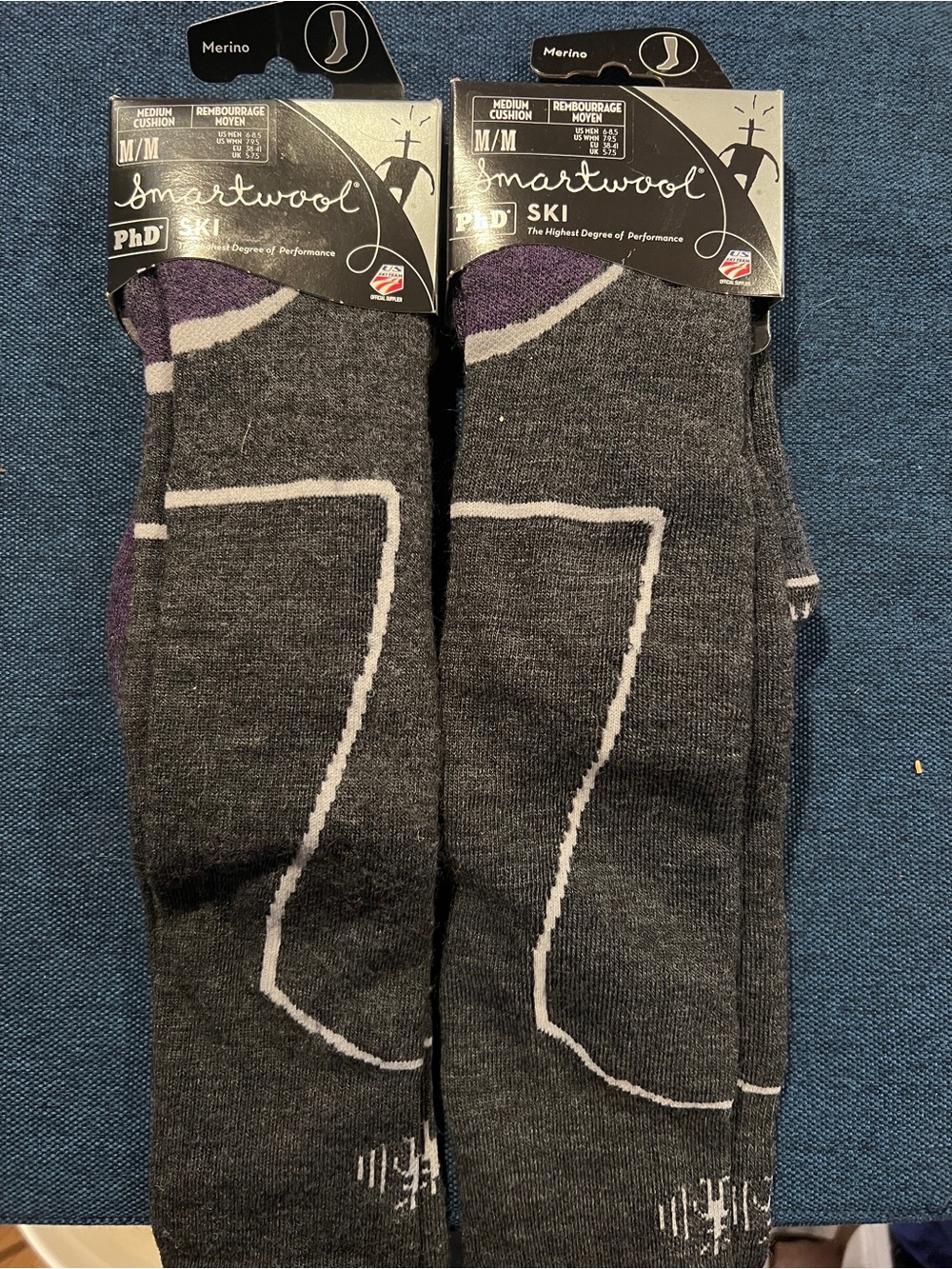 Smartwool Men's Ski Socks - Gray with Purple Accent